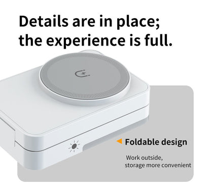 Foldable Magnetic 3 In 1 Wireless Charger Station, 15W Fast Charging Stand For Iphone, Apple Watch, Airpods With Night Light