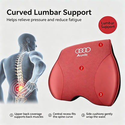 Ergonomic Car Neck Pillow & Lumbar Support Cushion Set, Slow Rebound Memory Foam Auto Headrest Pillow for All Vehicles