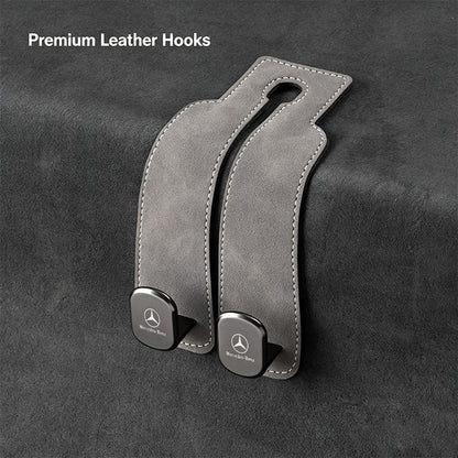 2-in-1 Suede Car Headrest Double Hooks Multi-Function Car Seat Back Organizer Hook for Bags, Purses, Water Bottles
