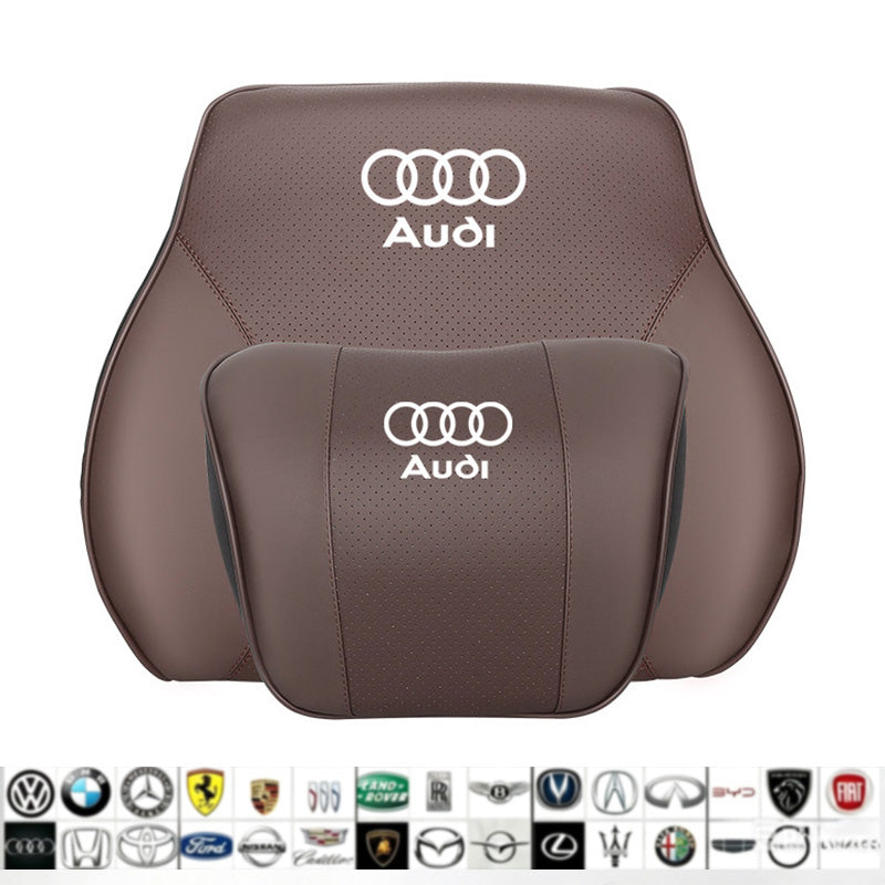 Ergonomic Car Neck Pillow & Lumbar Support Cushion Set, Slow Rebound Memory Foam Auto Headrest Pillow for All Vehicles