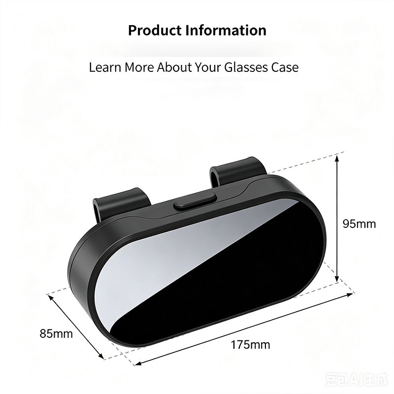Car Sun Visor Glasses Case Detachable Clip-On Car Eyeglasses Holder for Most Vehicles