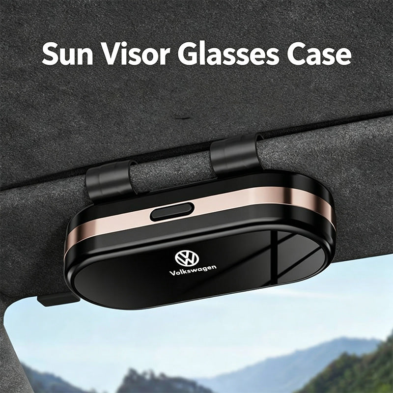 Car Sun Visor Glasses Case Detachable Clip-On Car Eyeglasses Holder for Most Vehicles