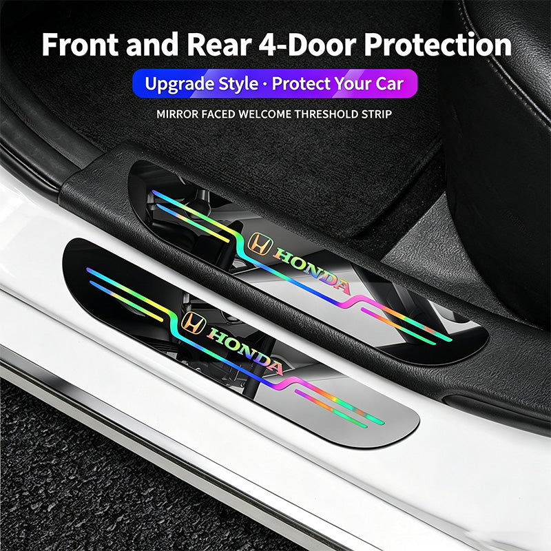 4PCS Universal Welcome Threshold Scuff Plate, Waterproof Anti-Scratch Door Entry Guard, No Residue Adhesive Car Interior Decor Accessories