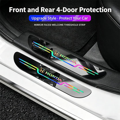 4PCS Universal Welcome Threshold Scuff Plate, Waterproof Anti-Scratch Door Entry Guard, No Residue Adhesive Car Interior Decor Accessories