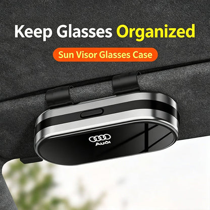 Car Sun Visor Glasses Case Detachable Clip-On Car Eyeglasses Holder for Most Vehicles