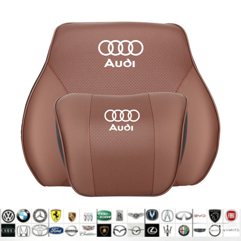 Ergonomic Car Neck Pillow & Lumbar Support Cushion Set, Slow Rebound Memory Foam Auto Headrest Pillow for All Vehicles