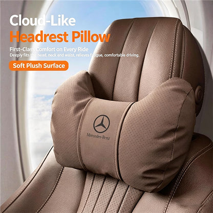 Car Neck Pillow and Lumbar Support Set, Soft and Breathable Suede Car Headrests, General Motors Interior Accessories
