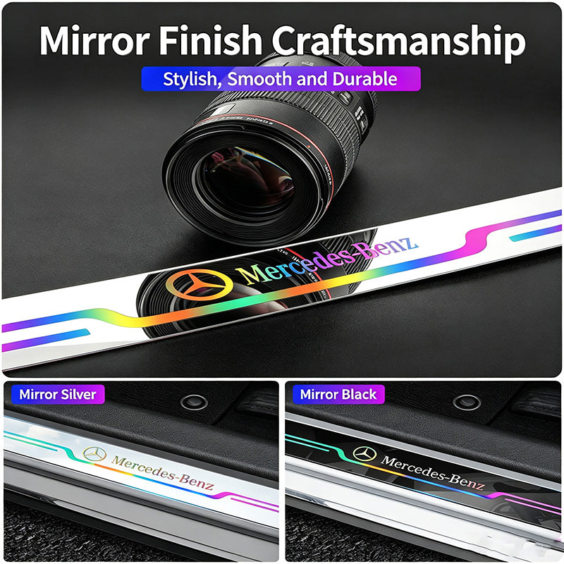 4PCS Universal Welcome Threshold Scuff Plate, Waterproof Anti-Scratch Door Entry Guard, No Residue Adhesive Car Interior Decor Accessories