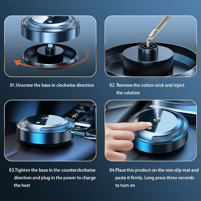 Smart Rechargeable Car Scent Diffuser  3 Gear Adjustable Mist Air Freshener for Vehicle Interior Odor Elimination