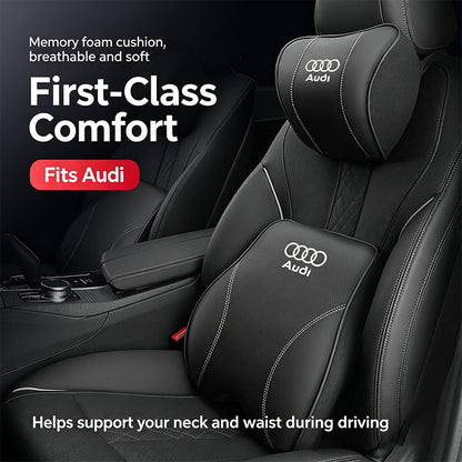 Ergonomic Car Neck Pillow & Lumbar Support Cushion Set, Slow Rebound Memory Foam Auto Headrest Pillow for All Vehicles