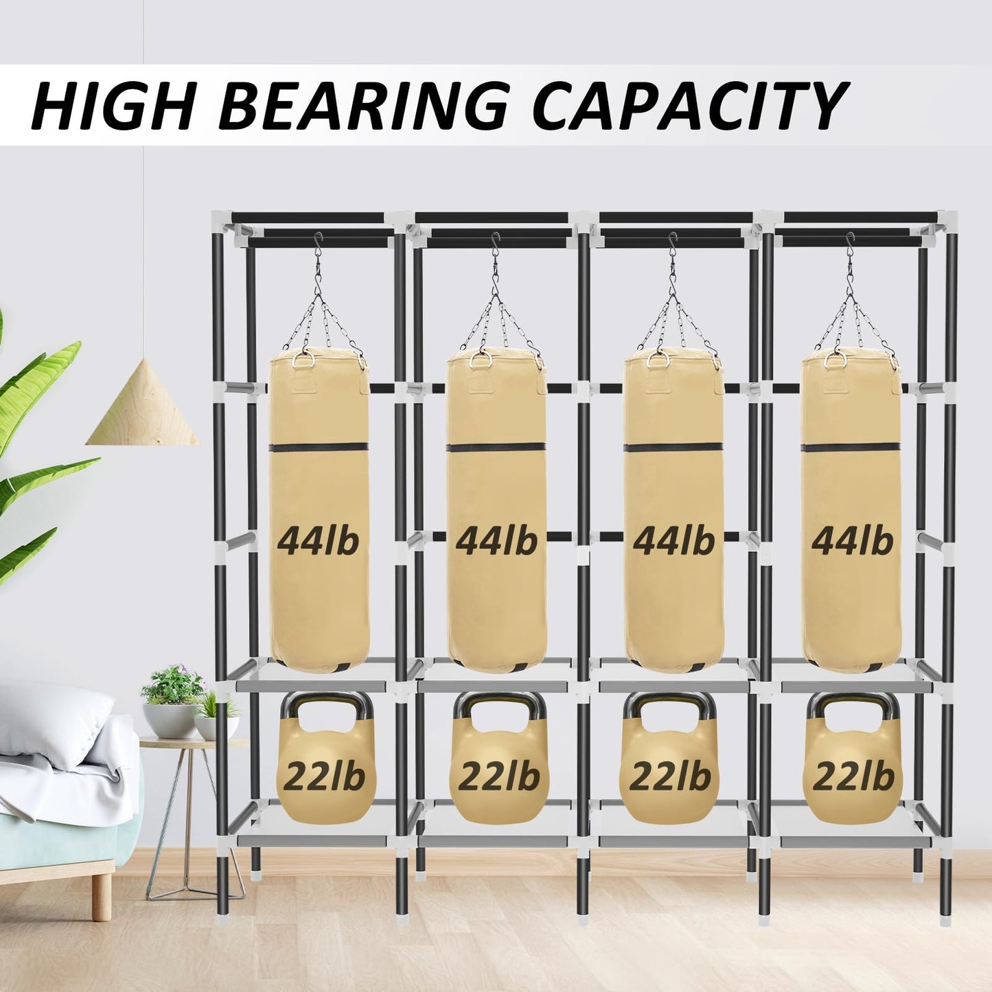 Portable steel-tube wardrobe for the bedroom, sturdy and durable portable hanging wardrobe