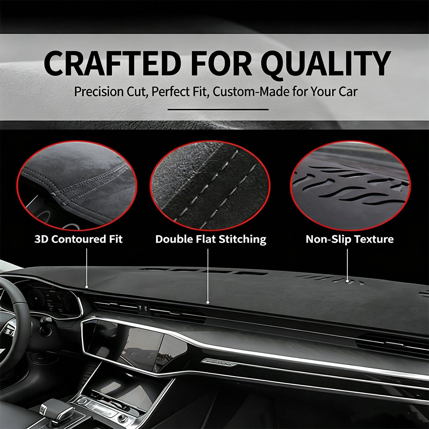 Custom Fit Dashboard Mat Cover For Sedan, Hatchback, MPV, Truck, SUV etc.