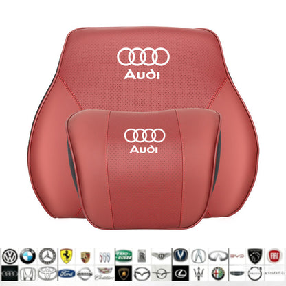 Ergonomic Car Neck Pillow & Lumbar Support Cushion Set, Slow Rebound Memory Foam Auto Headrest Pillow for All Vehicles