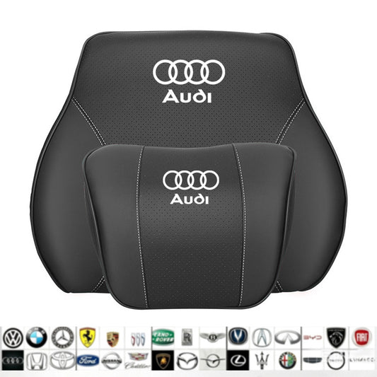 Ergonomic Car Neck Pillow & Lumbar Support Cushion Set, Slow Rebound Memory Foam Auto Headrest Pillow for All Vehicles